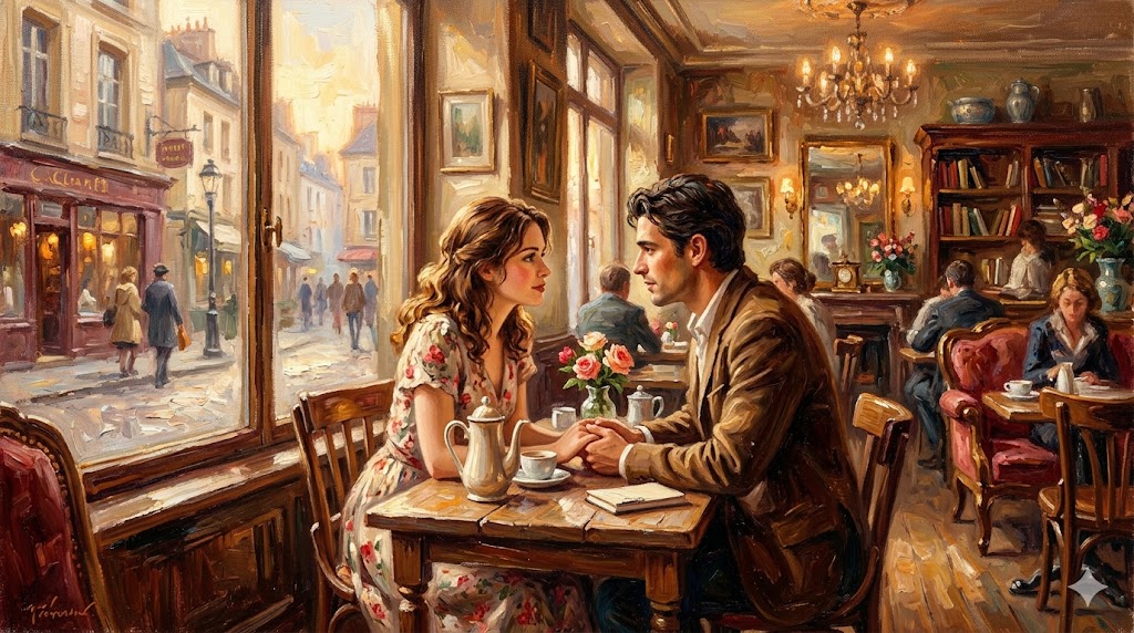 光の差し込むカフェでの出会い